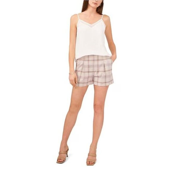 1. STATE Chiffon Inset V-Neck Spaghetti Strap Cami Large Cloud White - Picture 4 of 16